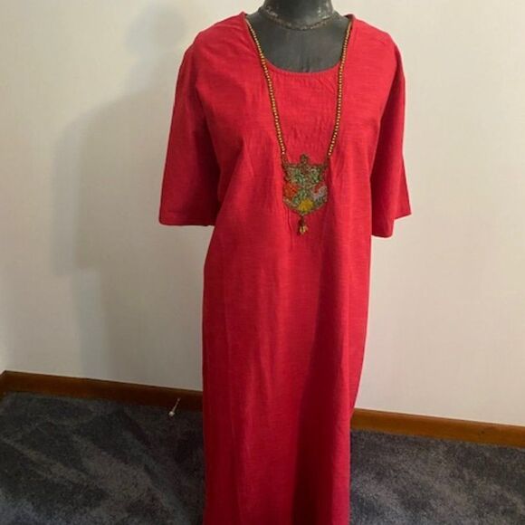 Apricot Red embellished dress, size 3X - Picture 1 of 5